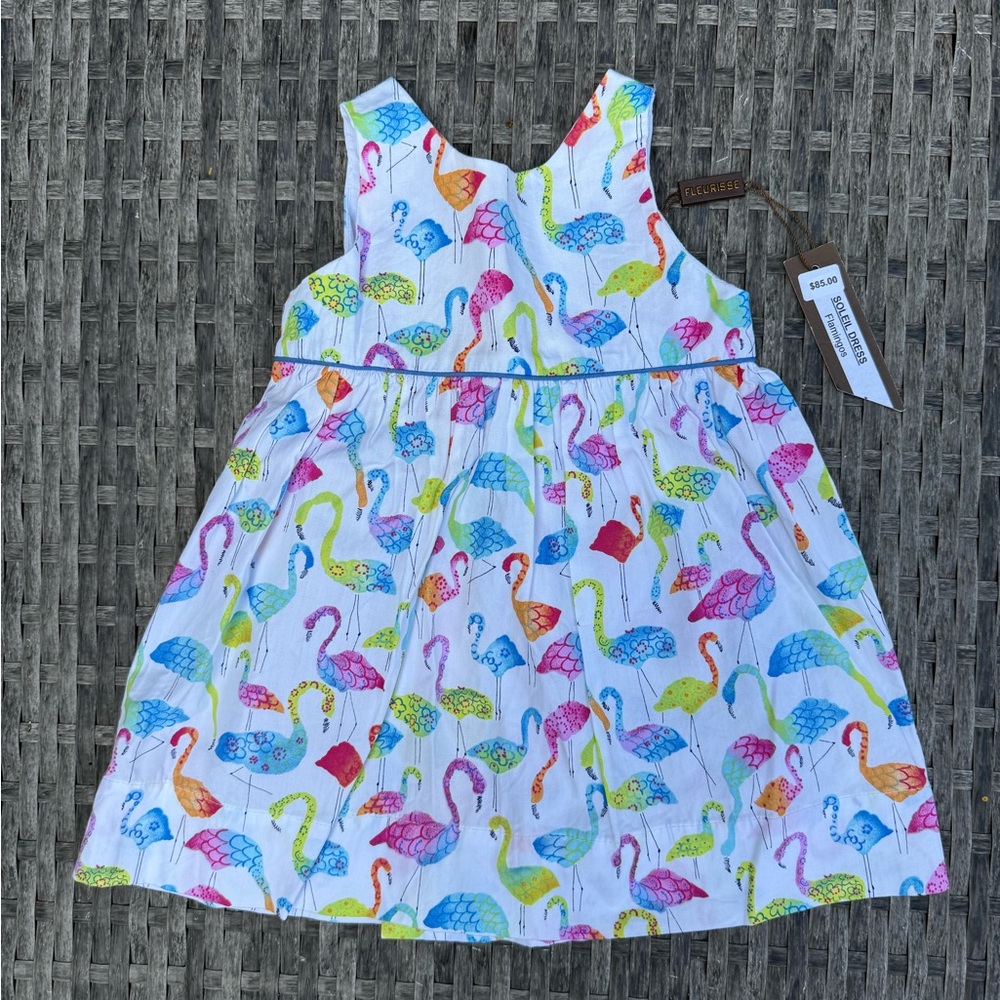 Colorful Flamingo Print Kids Dress